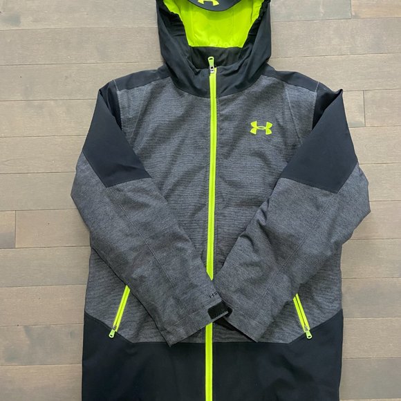 Under Armour Boys' Castlerock Winter Jacket, Kids', Waterproof, Fluorescent - Picture 3 of 9